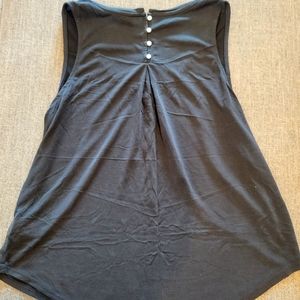 Lucky Brand black tank with button detail in back